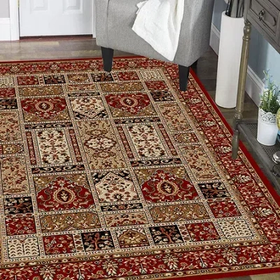 Radici Usa Rectangular Accent Rug In Red