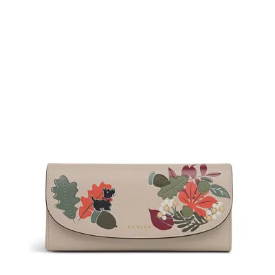 Radley Acorntopia Large Flapover Wallet In Neutral