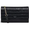 Radley Chancery Row Mini Croc Embossed Leather Crossbody Bag In Black