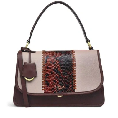 Pre-owned Radley Cording Street Patchwork Medium Grab Bag Multiway Bag H5890206 In Mahogany