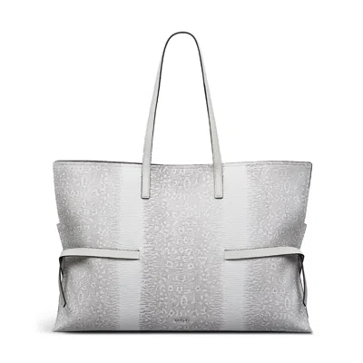 Radley Fleet Street - Faux Lizard Large Open Top Shoulder Bag In White