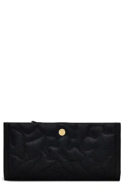 Radley Floral Street Continental Leather Wallet In Black