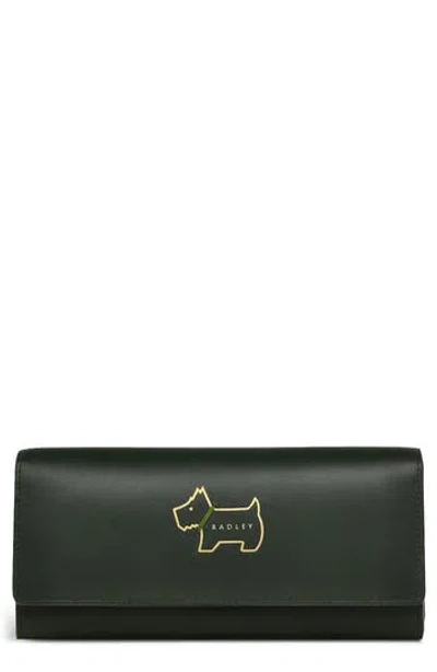 Radley Heritage Dog Outline Flap Wallet In Green