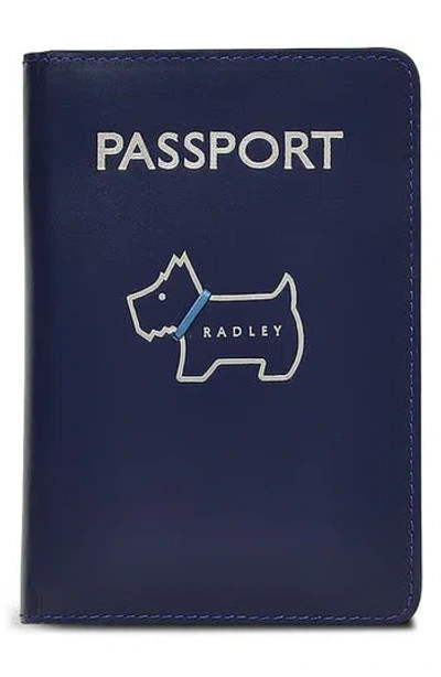 Radley Heritage Dog Outline Passport Cover In Blue