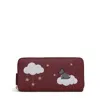 Radley It's Written In The Flakes Large Zip Around Wallet In Burgundy