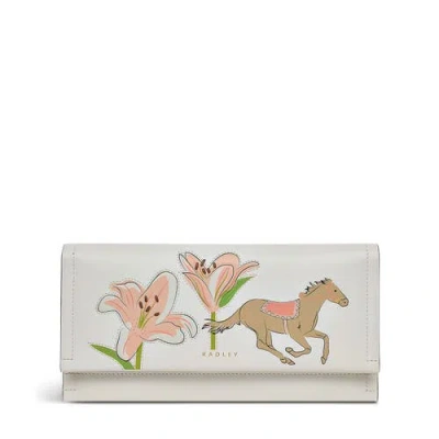 Radley Kentucky Derby Ss25 Large Flapover Wallet In Chalk