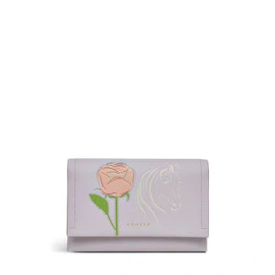 Radley Kentucky Derby Ss25 Medium Flapover Wallet In Thistle