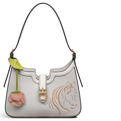 Radley Kentucky Derby Ss25 Medium Ziptop Shoulder Bag In Chalk