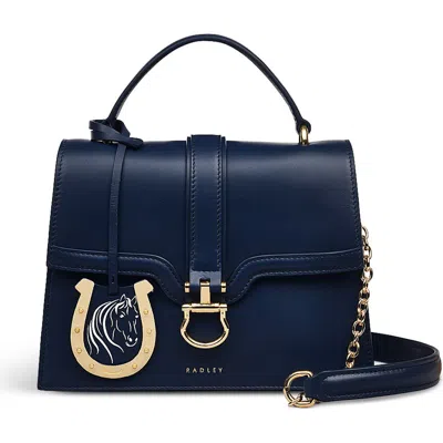 Radley Kentucky Derby Ss25 Small Flapover Satchel Bag In Ink