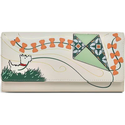 Radley Kite Large Leather Flapover Wallet In Gray