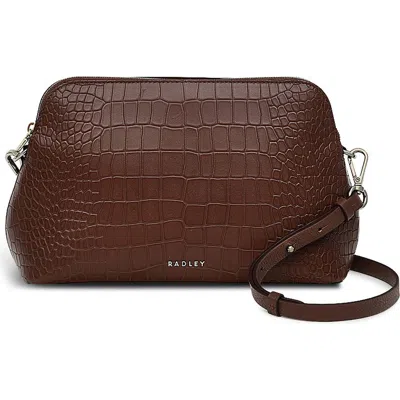 Radley Liverpool Street Croc Embossed Crossbody Bag In Brown