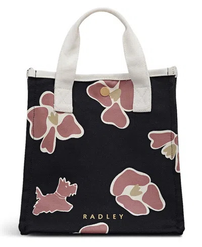 Radley London Abstract Floral Small Open Top Grab Bag In Black