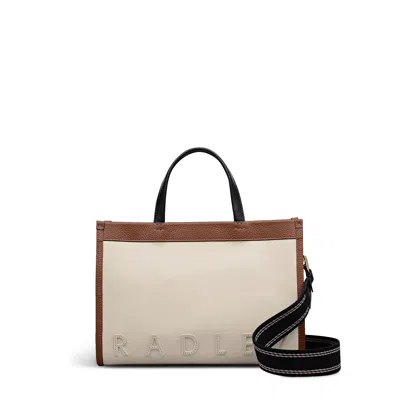 Radley London Alba Place - Colourblock Small Ziptop Satchel Bag In White