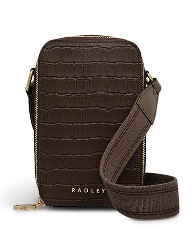 Radley London Alba Place Croc Mini Phone Crossbody Bag In Brown