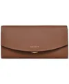 Radley London Albert Road Flapover Leather Wallet In Saddle