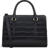 Radley London Angel Lane Croc Embossed Crossbody Bag In Black