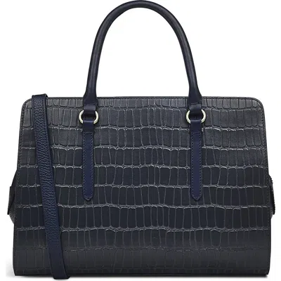 Radley London Angel Lange Croc Embossed Leather Tote Bag In Ink