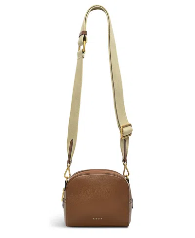 Radley London Arden Crescent- Small Zip Around Crossbody Bag In Saddle