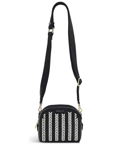 Radley London Arden Crescent Craft Small Zip Around Crossbody In Black