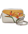 Radley London Birds Of Paradise Small Leather Zip Around Crossbody In Burgundy