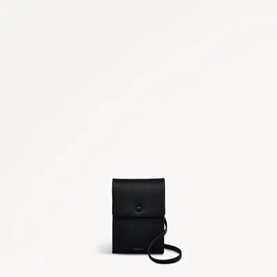 Radley London Black Leather Phone Bag With Adjustable Strap