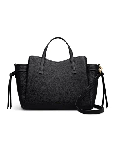Radley London Blake Gardens Large Leather Ziptop Grab Bag In Black