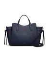Radley London Blake Gardens Large Leather Ziptop Grab Bag In Blue