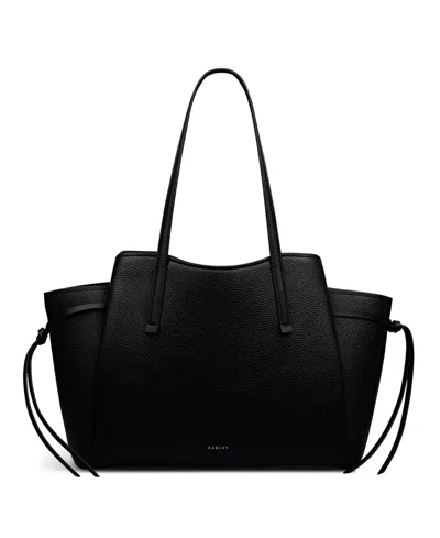 Radley London Blake Gardens Large Leather Ziptop Tote Bag In Black