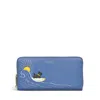 Radley London Happiness Comes In Waves Large Zip Around Matinee Wallet In Blue
