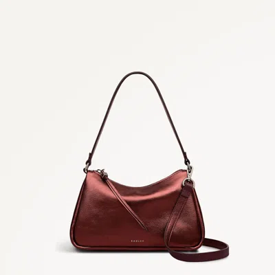 Radley London Bronze Small Ziptop Shoulder Bag In Silver