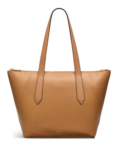 Radley London Bruton Street Small Zip-top Leather Tote In Dark Butter