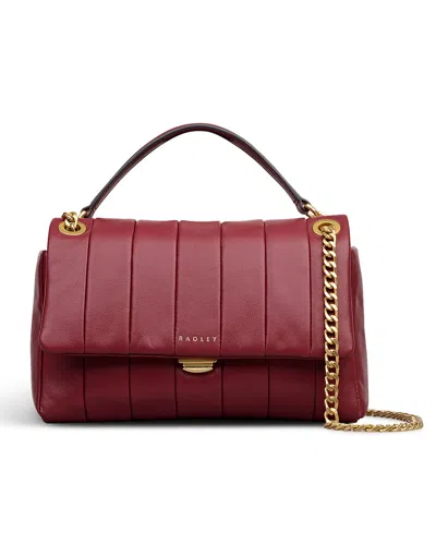 Radley London Burton Way Quilt Small Flap Over Crossbody Bag In Burgundy