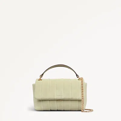 Radley London Burton Way - Quilt Suede Small Flapover Cross Body Lemongrass - 113991 In Yellow