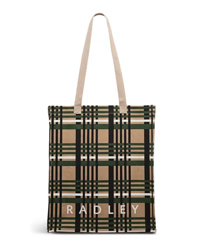 Radley London Check Medium Open Top Tote Bag In Brown