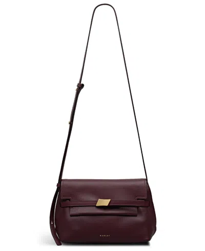 Radley London Christina Small Flapover Crossbody Bag In Burgundy