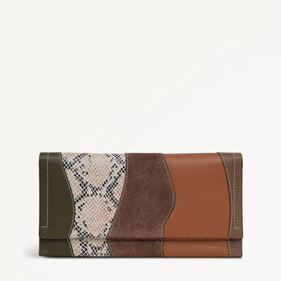 Radley London Coffee Large Flapover Purse In Multi