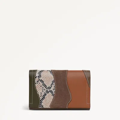 Radley London Coffee Medium Flapover Purse In Multi