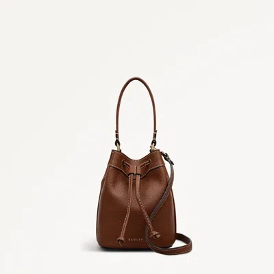 Radley London Cognac Mini Drawstring Cross Body Bag In Brown