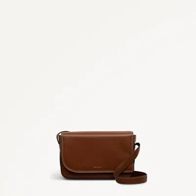 Radley London Cognac Small Flapover Cross Body Bag In Brown