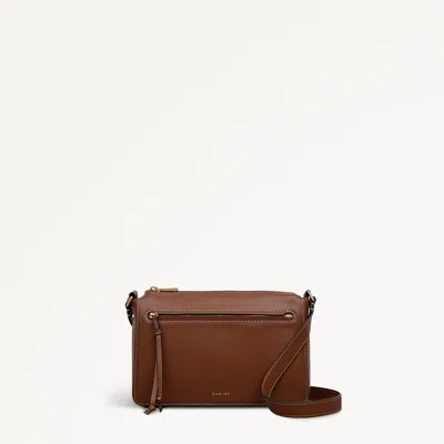 Radley London Cognac Small Ziptop Cross Body Bag In Brown