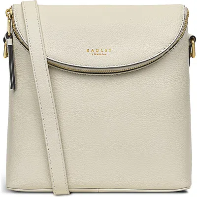 Radley London Crown Hill Small Flap Leather Crossbody Bag In Chalk