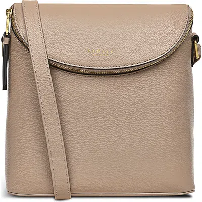Radley London Crown Hill Small Flap Leather Crossbody Bag In Silt