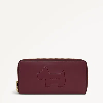 Radley London Dark Cherry Large Zip Around Wallet In Burgundy