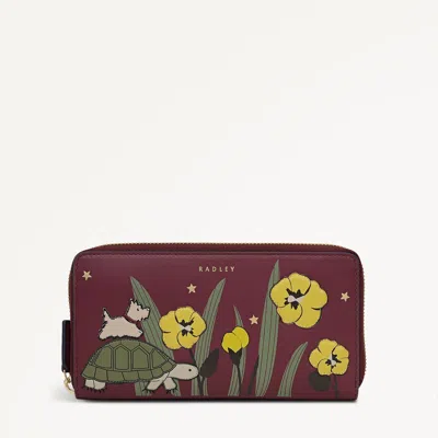Radley London Dark Cherry Large Zip Around Wallet In Brown