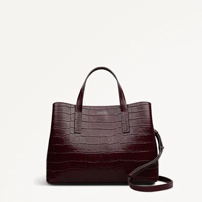 Radley London Dark Cherry Medium Ziptop Grab Bag In Burgundy