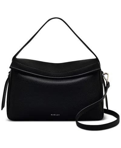 Radley London De Beauvoir Leather Zip Top Grab Bag In Black