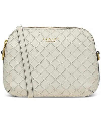 Radley London Dukes Place Embossed Leather Zip-top Crossbody In White