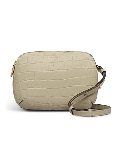 Radley London Dukes Place Faux Croc Small Zip Top Crossbody Bag In White