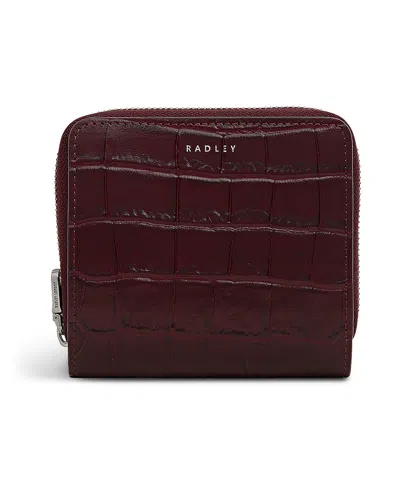 Radley London Dukes Place Faux Croc Zip Around Wallet In Burgundy