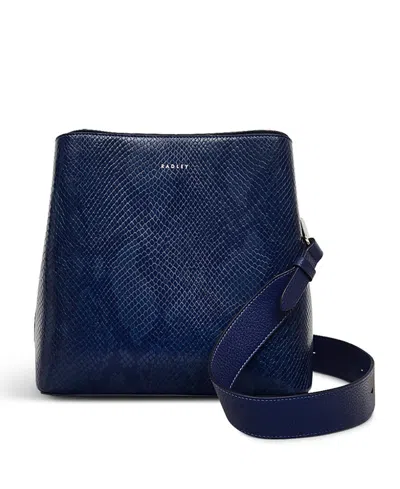 Radley London Dukes Place Icon Faux Lizard Zip Top Crossbody Bag In Evenfall